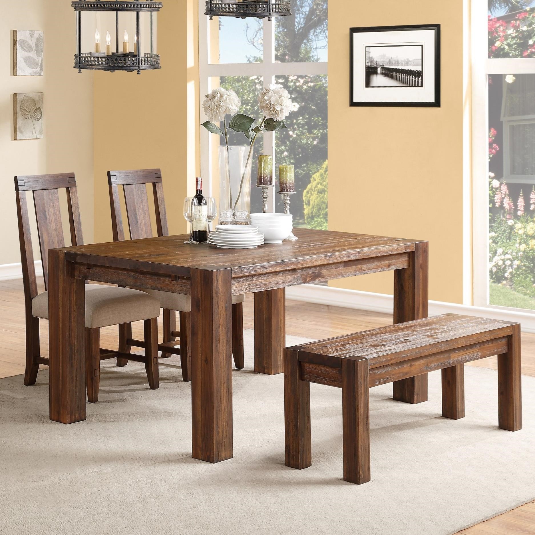 Modus International Meadow Dining Table & Chair Set with Bench A1 Furniture & Mattress Table